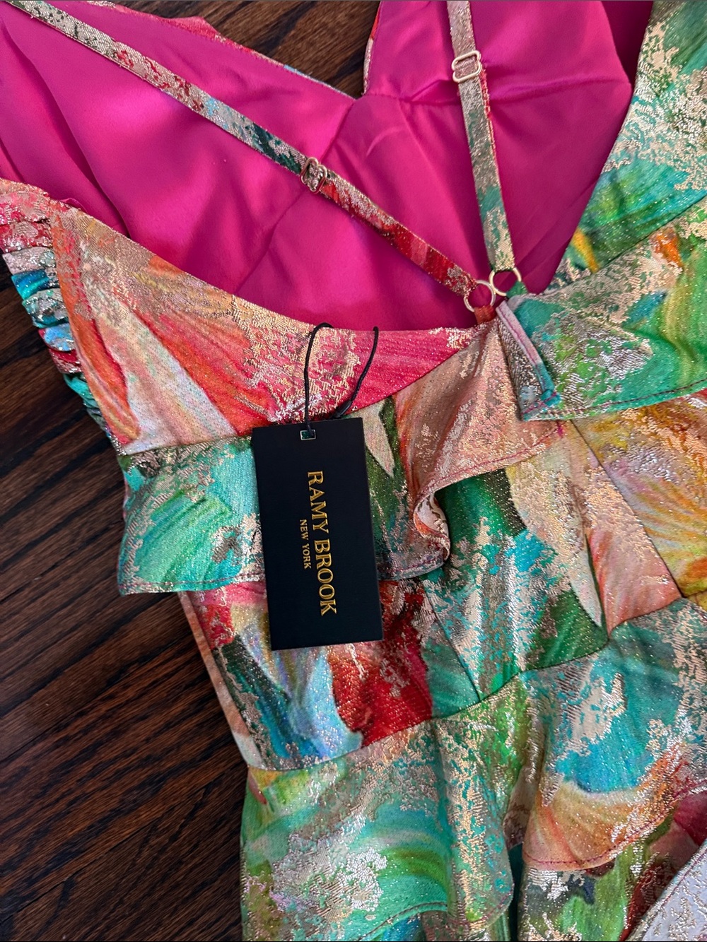 Ramy Brook Multi-Color Floral Ruffle Dress - Picture 6 of 7